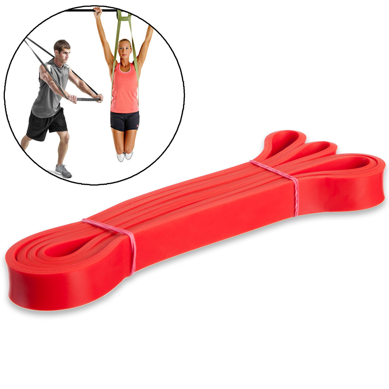 Гума для фітнесу та підтягувань Power Bands FI-0889-2 потужність S (навантаження 11-29 кг) червона, фото 1