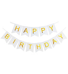 Гірлянда з прапорців "Happy Birthday", довжина - 3 м., колір - білий