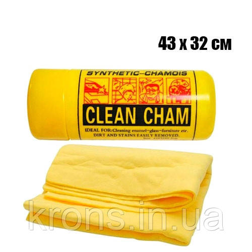 Ганчірка серветка в тубі для автомобіля 43х32см синтетична Clean Cham