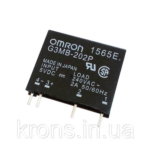 Чіп G3MB-202P SIP4, Твердотільне реле Omron SSR 5В-240В 2A, фото 1