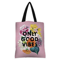 Сумка жіноча тканинна Original Only good vibes 40x45 см (SV_LP004_BL)