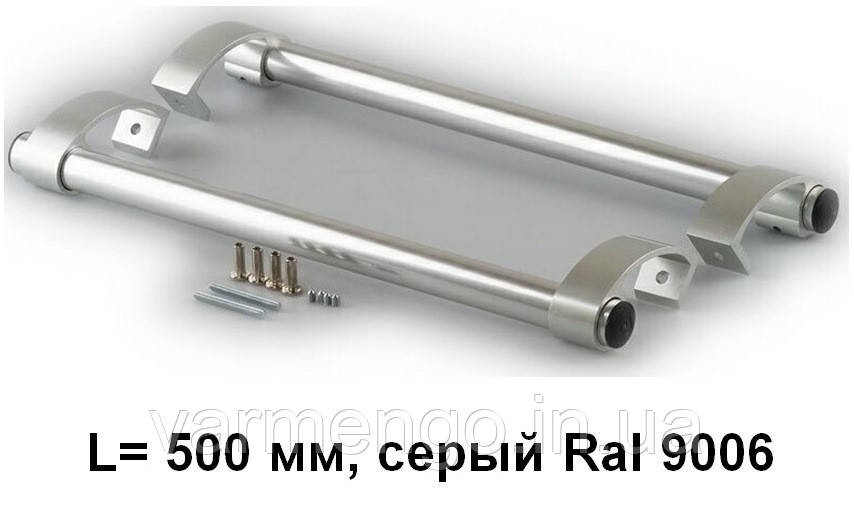 Ручка дверна пряма 500 мм, сіра, Ral 9006., фото 1