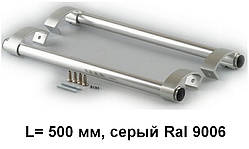 Ручка дверна пряма 500 мм, сіра, Ral 9006.