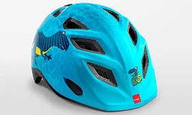 Велошолом Met Elfo Blue Dinosaurs для дітей 6-8 років з візором та сіткою від комах.