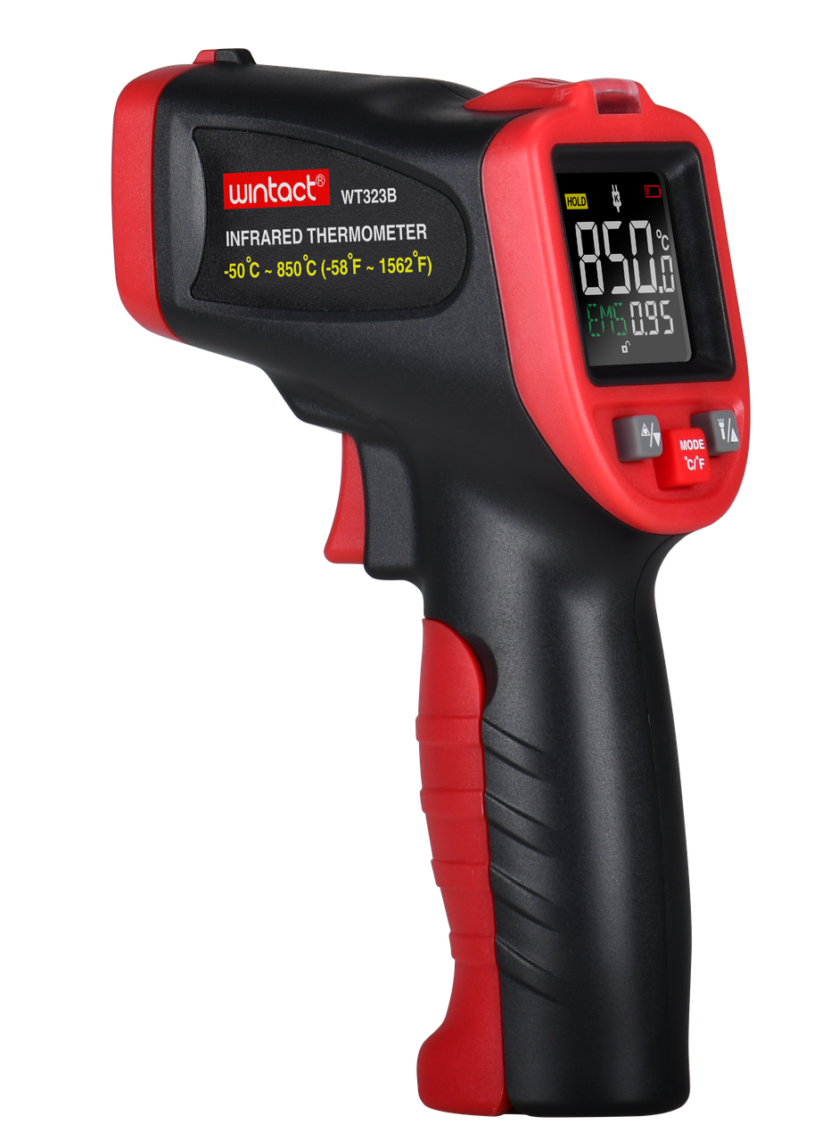 ІЧ пірометр (кв. дисплей, термопара) -50-850 °C WINTACT WT323B