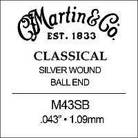 Струна Martin M43SB Silver Wound 6th Classical String Ball End .043