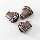 Конус Шапочки для Намистин, Металеві, Колір Мідний, 15.5х16х9мм, Отвір 4мм, 6 шт, фото 2