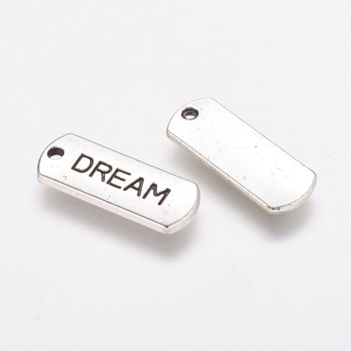 Кулон DREAM Метал, Античне Срібло, 21x8x2мм, Отвір 2мм, 10 шт, фото 1