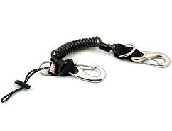 Карабін Best Divers быстроразъемный сталевий спіральний з кільцем і петлею