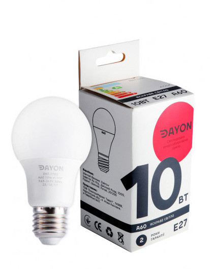 Світлодіодна лампа DAYON LED e27 свічка 10W 4100K 220V