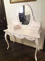 Туалетний столик з дзеркалом білий МДФ 5 ящиків (147х110х45 см)