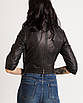 Шкіряна куртка жіноча VK чорна коротка (Арт. LT311), фото 2