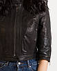 Шкіряна куртка жіноча VK чорна коротка (Арт. LT311), фото 5