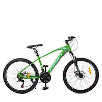 Велосипед 24 д. G24VELOCITY A24.1 алюм.рама 15",SHIMANO 21SP,алюм.DB,зелено-черный