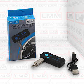 Bluetooth приймач, аудіо ресивер BT X6 з роз'ємом aux 3.5 та microSD