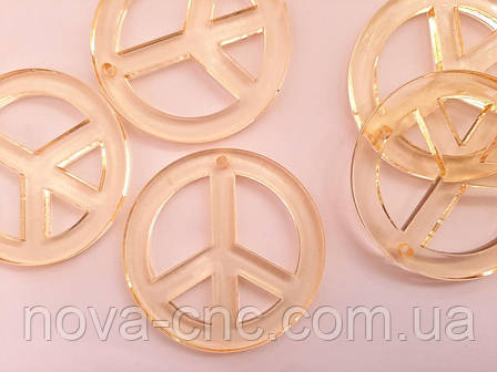 Підвіски "Знак гринпіс" жовтий 51 мм 77 шт., фото 1