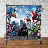 Банер 2х2м. "Всі Супергерої - Месники" на День народження - Фотозона (вініловий) -