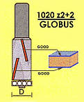 Фрези ГЛОБУС кромочні прямі з нижнім підшипником. Серія 1020 Z2+2