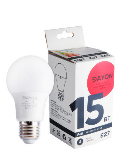 Світлодіодна лампа DAYON LED e27 груша 15W 4100K 220V