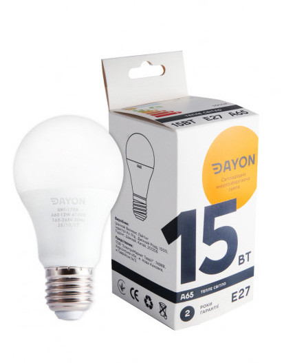 Світлодіодна лампа DAYON LED e27 груша 15W 3000K 220V