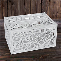 Весільний дерев'яний скриня "Mr Mrs" 30х21х16 см (арт. SD-00104)