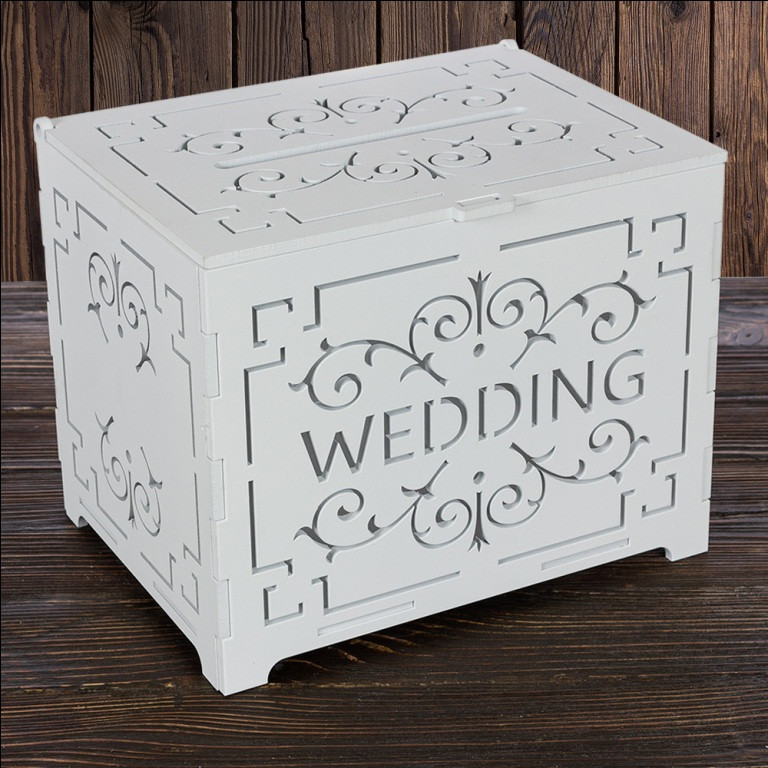Весільний дерев'яний скриня "WEDDING" 27х21х21 см (арт. SD-00090)