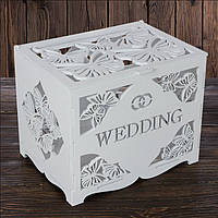 Весільний дерев'яний скриня "WEDDING" 27х21х21 см (арт. SD-00002)