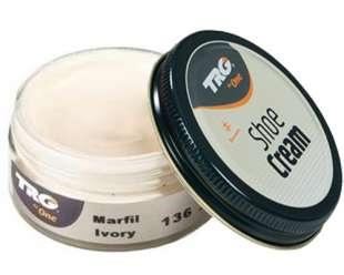 Крем-фарба для взуття та виробів зі шкіри Trg Shoe Cream, 50 мл, 136 Ivory (слонова кістка)