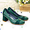 Туфлі жіночі на невисокому стійкому підборі, колір зелений. 38 розмір, фото 5