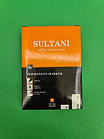 Маркер перманентний тм SULTANI 1.0 mm код424 (великий ,чорний) (12 шт)