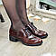 Туфлі жіночі на маленькому підборі, натуральна шкіра лактози коричневого кольору, фото 2