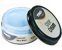Крем-фарба для взуття та виробів зі шкіри Trg Shoe Cream, 50 мл, 121 Sky Blue (безбесно блакитний)