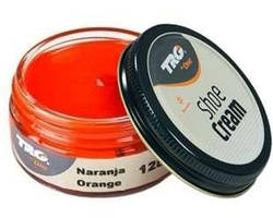 Крем-фарба для взуття та виробів зі шкіри Trg Shoe Cream, 50 мл, 128 Orange (жовтогарячий)