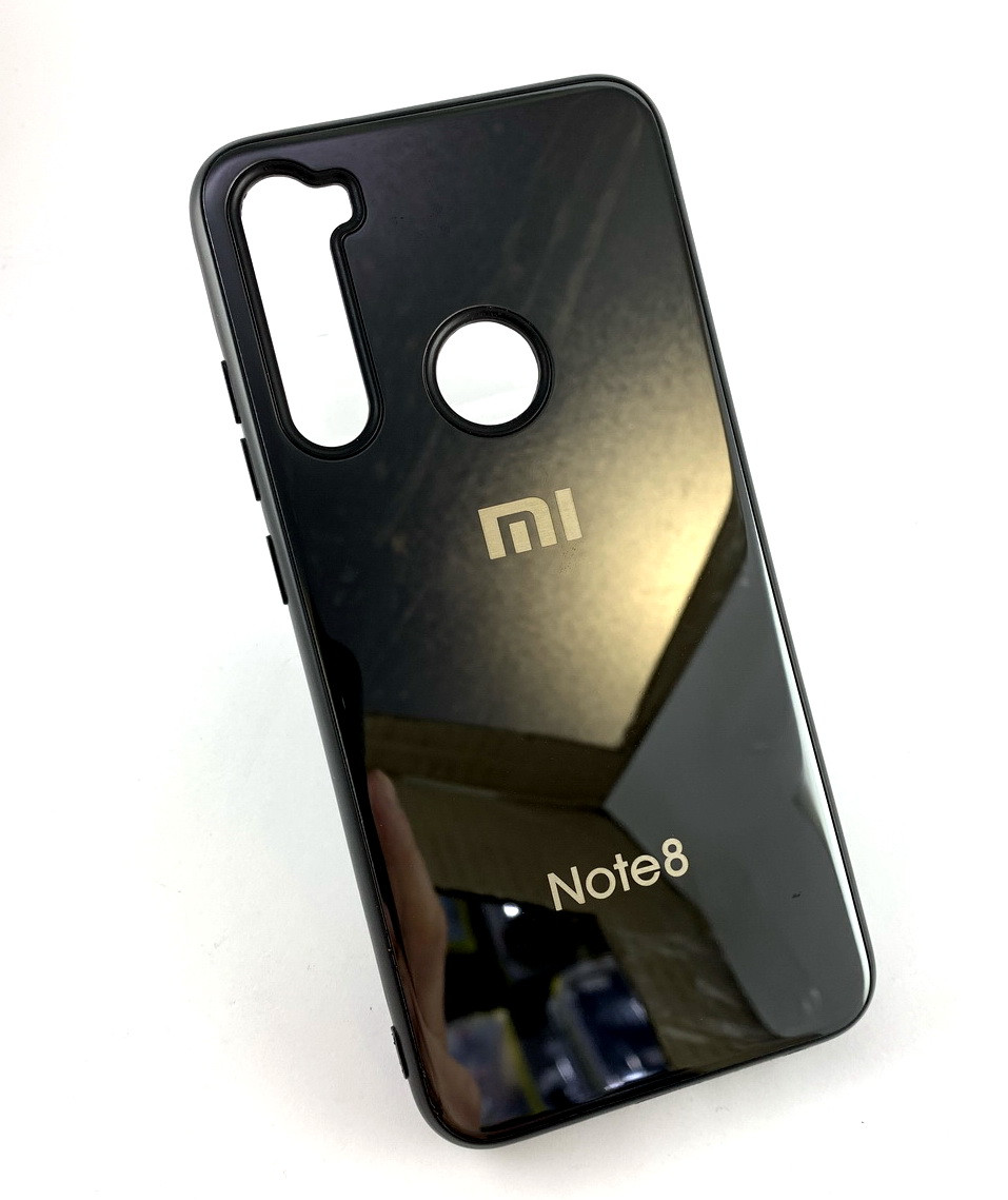 Чохол накладка на задню панель Metal Glass Case для Xiaomi Redmi Note 8 Pro чорний