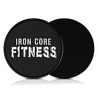 Глайдинг диски (для скольжения) Iron Core Fitness (2 шт, черные)