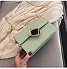 Зелена сумочка через плече з ромбом, фото 5