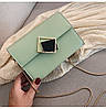 Зелена сумочка через плече з ромбом, фото 7