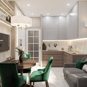 Кухонный фартук под мрамор. Имитация камня на стекле 2