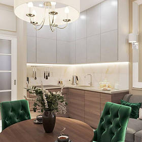 Кухонный фартук под мрамор. Имитация камня на стекле 1