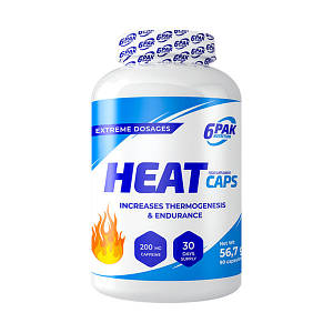 Жіроспалювач 6PAK Nutrition Heat Caps 90 капс. (уцінка термін придатності до 09.21 року )