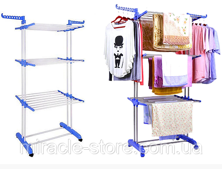 Сушарка для білизни Cloth Rack, Складна вішалка для одягу,Вертикальна пересувна сушарка, фото 2