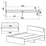 Двоспальне ліжко Компаніт Класика-160 з узголів'ям лдсп бук, фото 2