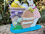 Великодній декор — Кролики Happy Easter, Ручна робота, фото 2