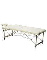 Массажный стол 2-х секционный (алюмин. рама) белый Relax HY-2010-1.3