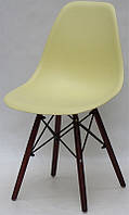 Стул Nik Walnut Eames DSW желтый 15 на деревянных буковых ножках в цвете орех, код 9378