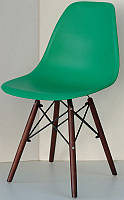 Стул Nik Walnut Eames DSW зеленый 47 на деревянных буковых ножках в цвете орех, код 8824