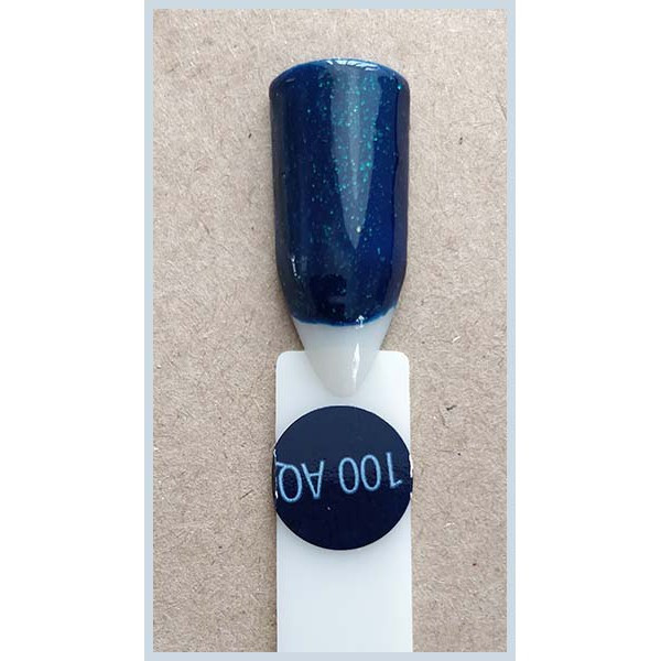 Гель-лак Kodi Professional 100AQ, Темно-синій із зеленим шимером, крем