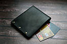 Чоловічий гаманець ручної роботи з натуральної шкіри HANDCRAFT IN UA чорний, фото 6