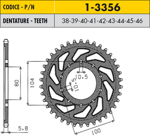 Зірка трансмісії задня 520-43 KAWASAKI ZX-6R Ninja SS 1-3356-43 SUNSTAR