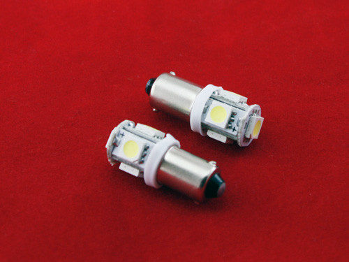 LED BA9S T4W лампа в автомобіль, 4+1 SMD, 2 шт